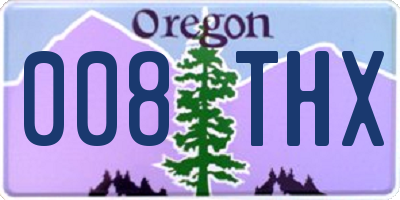 OR license plate 008THX