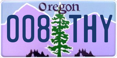 OR license plate 008THY
