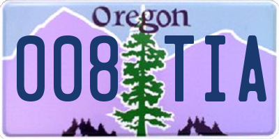 OR license plate 008TIA
