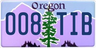 OR license plate 008TIB