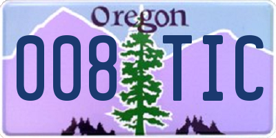 OR license plate 008TIC