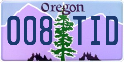 OR license plate 008TID