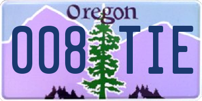 OR license plate 008TIE