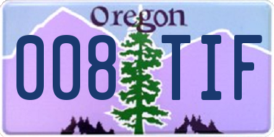 OR license plate 008TIF