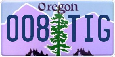 OR license plate 008TIG