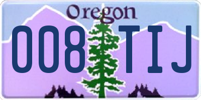 OR license plate 008TIJ