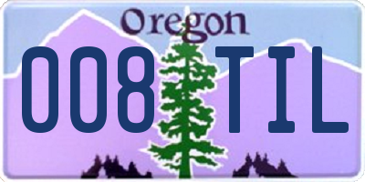 OR license plate 008TIL