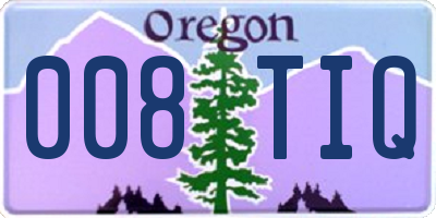 OR license plate 008TIQ