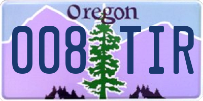OR license plate 008TIR