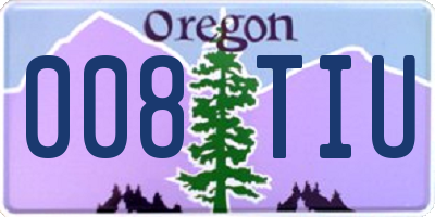 OR license plate 008TIU