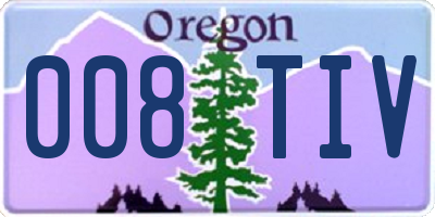 OR license plate 008TIV