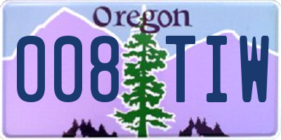 OR license plate 008TIW