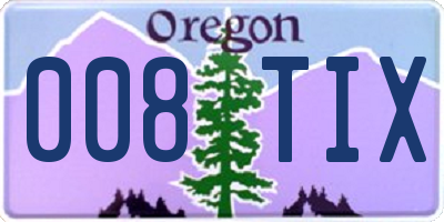 OR license plate 008TIX