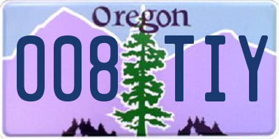 OR license plate 008TIY