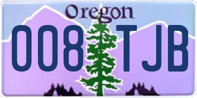 OR license plate 008TJB
