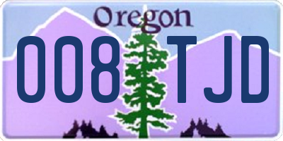 OR license plate 008TJD