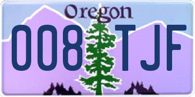 OR license plate 008TJF