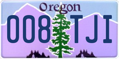 OR license plate 008TJI