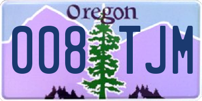 OR license plate 008TJM