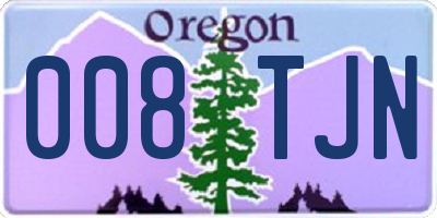 OR license plate 008TJN