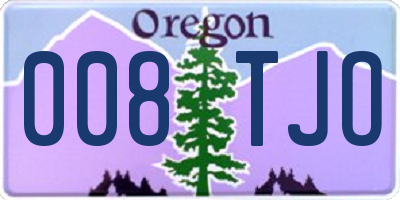 OR license plate 008TJO