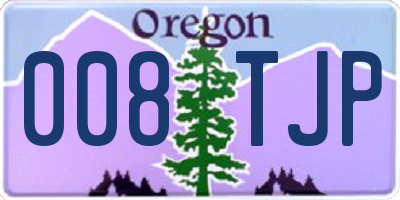 OR license plate 008TJP