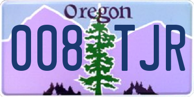 OR license plate 008TJR