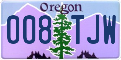OR license plate 008TJW