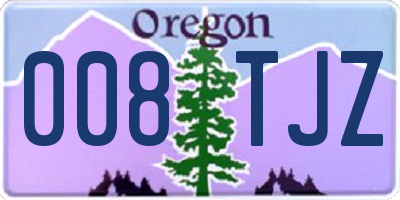 OR license plate 008TJZ