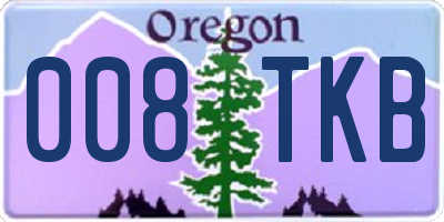 OR license plate 008TKB