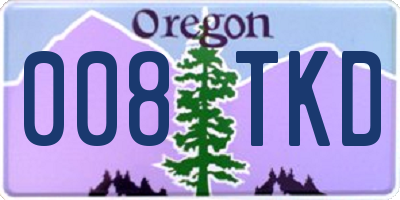 OR license plate 008TKD