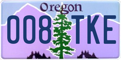 OR license plate 008TKE