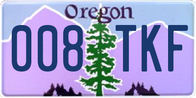 OR license plate 008TKF