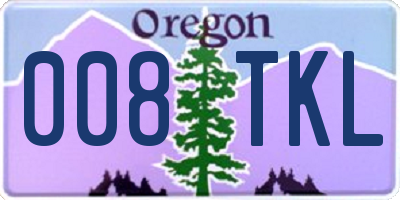 OR license plate 008TKL