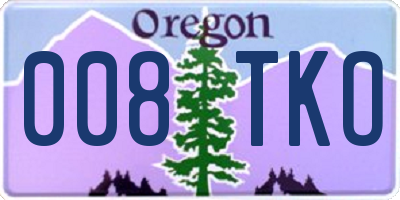 OR license plate 008TKO