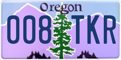 OR license plate 008TKR