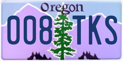 OR license plate 008TKS