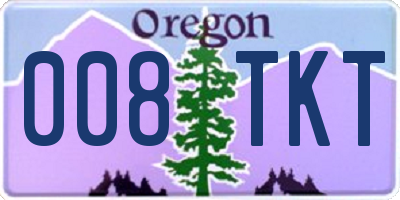 OR license plate 008TKT
