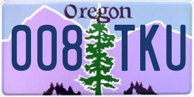 OR license plate 008TKU