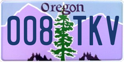OR license plate 008TKV