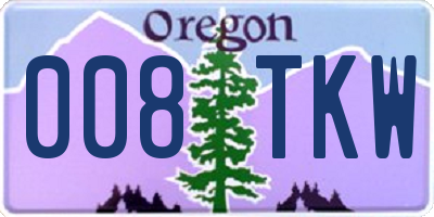 OR license plate 008TKW
