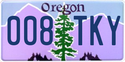 OR license plate 008TKY