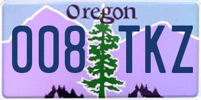 OR license plate 008TKZ