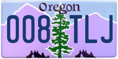 OR license plate 008TLJ