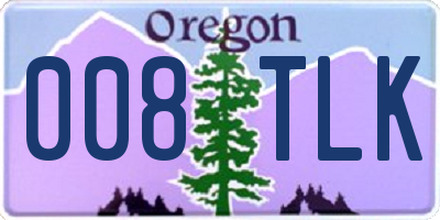 OR license plate 008TLK