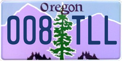 OR license plate 008TLL