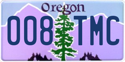 OR license plate 008TMC