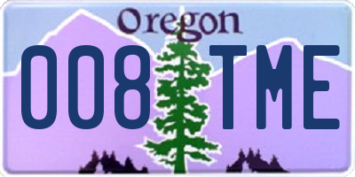 OR license plate 008TME