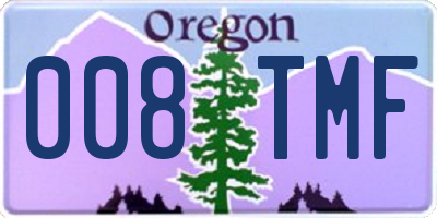 OR license plate 008TMF