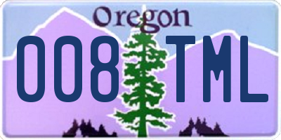 OR license plate 008TML